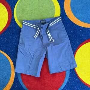 Polo by Ralph Lauren Boys Blue Shorts with Striped Belt